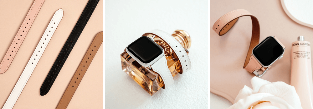 London Double Tour Leather Apple Watch Band