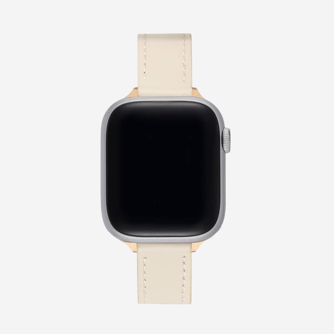 Copenhagen Leather Apple Watch Band - Alabaster / Vintage Rose Gold