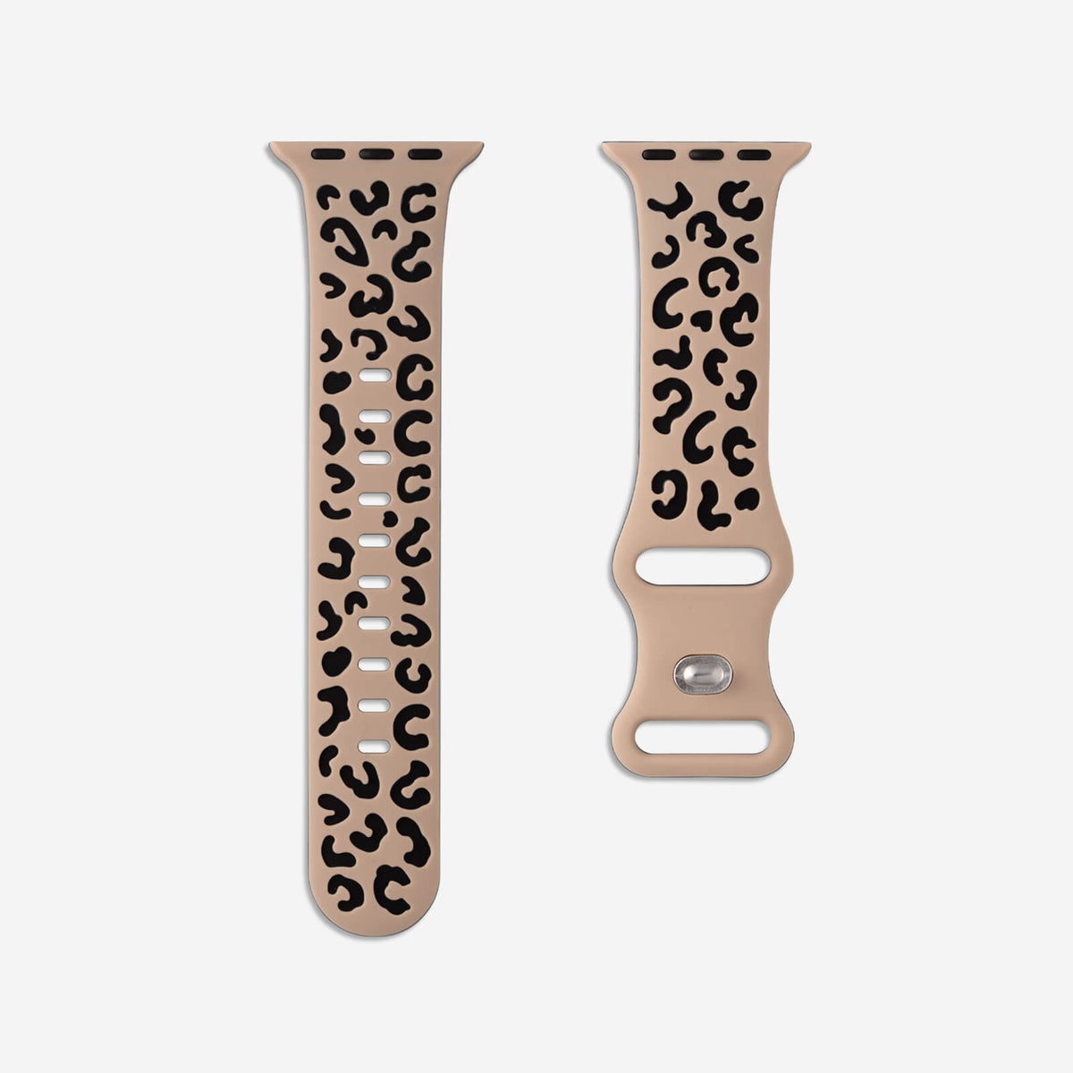 Duo Tone Silicone Apple Watch Band - Dark Leopard
