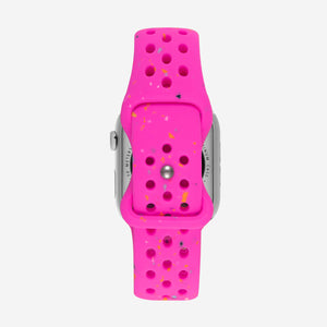 Speckled Silicone Sports Apple Watch Band - Hot Pink