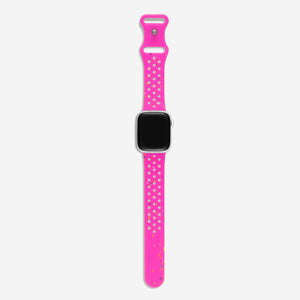 Speckled Silicone Sports Apple Watch Band - Hot Pink