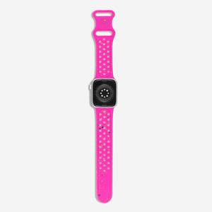 Speckled Silicone Sports Apple Watch Band - Hot Pink
