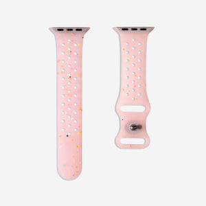 Speckled Silicone Sports Apple Watch Band - Jelly Pink