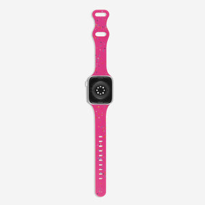 Speckled Slim Silicone Apple Watch Band - Hot Pink