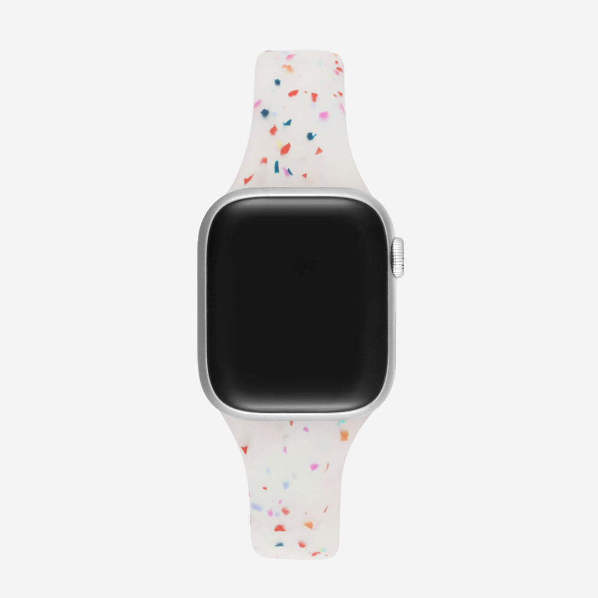 Speckled Slim Silicone Apple Watch Band - Jelly White