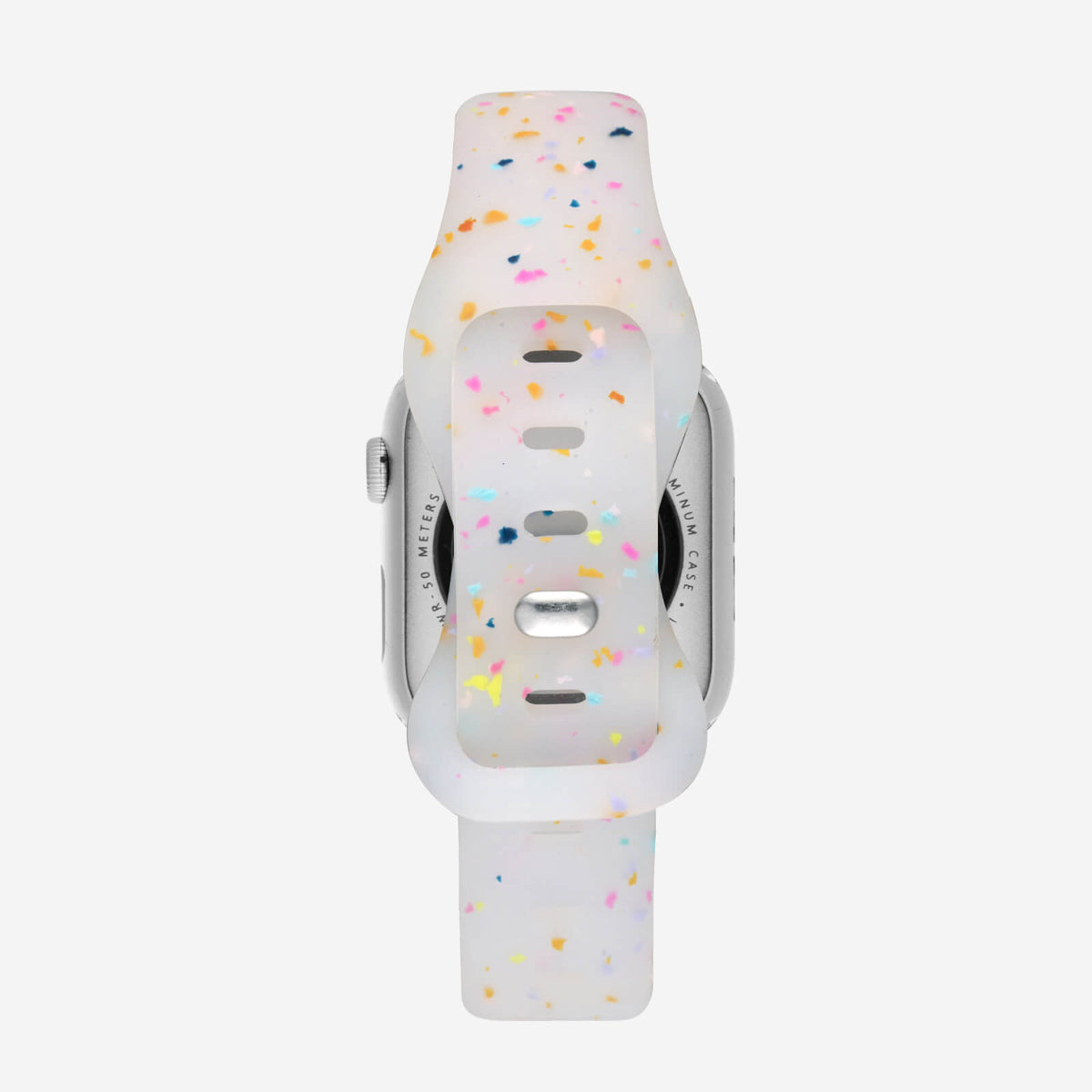 Speckled Slim Silicone Apple Watch Band - Jelly White