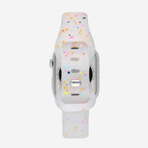 Speckled Slim Silicone Apple Watch Band - Jelly White