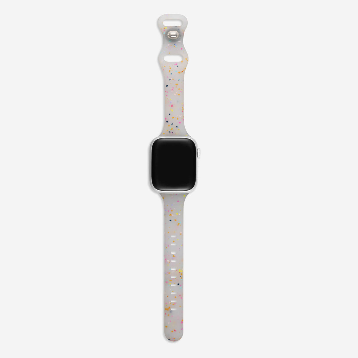 Speckled Slim Silicone Apple Watch Band - Jelly White