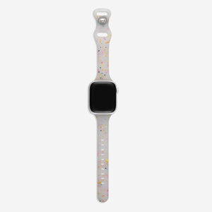 Speckled Slim Silicone Apple Watch Band - Jelly White