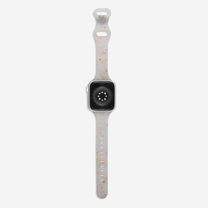 Speckled Slim Silicone Apple Watch Band - Jelly White