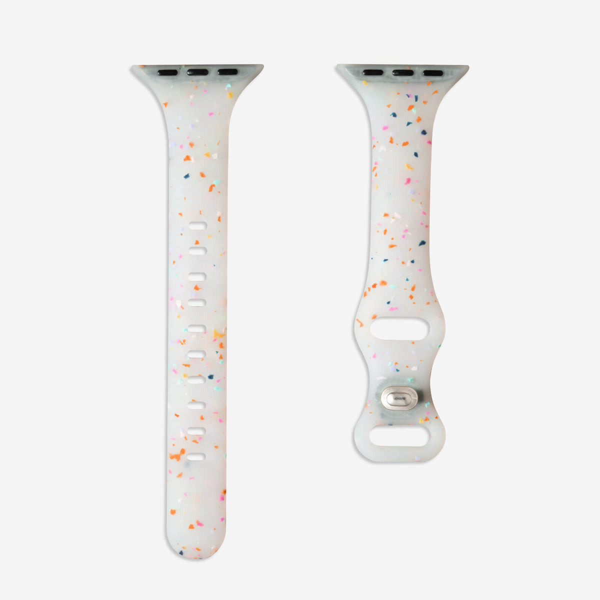 Speckled Slim Silicone Apple Watch Band - Jelly White
