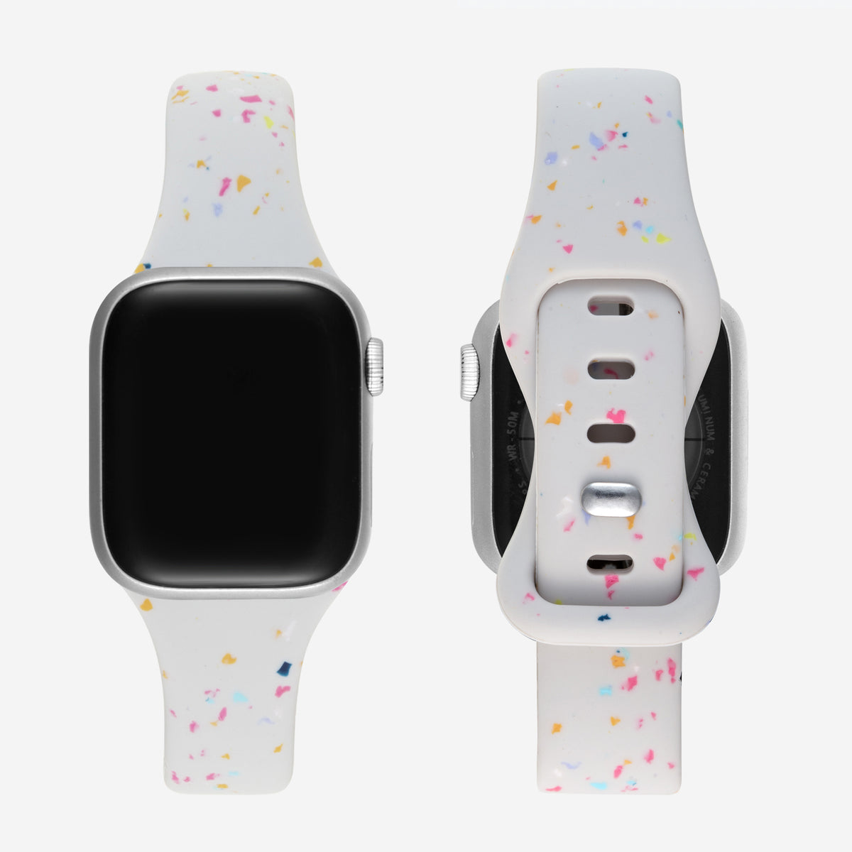 Speckled Slim Silicone Apple Watch Band - Starlight