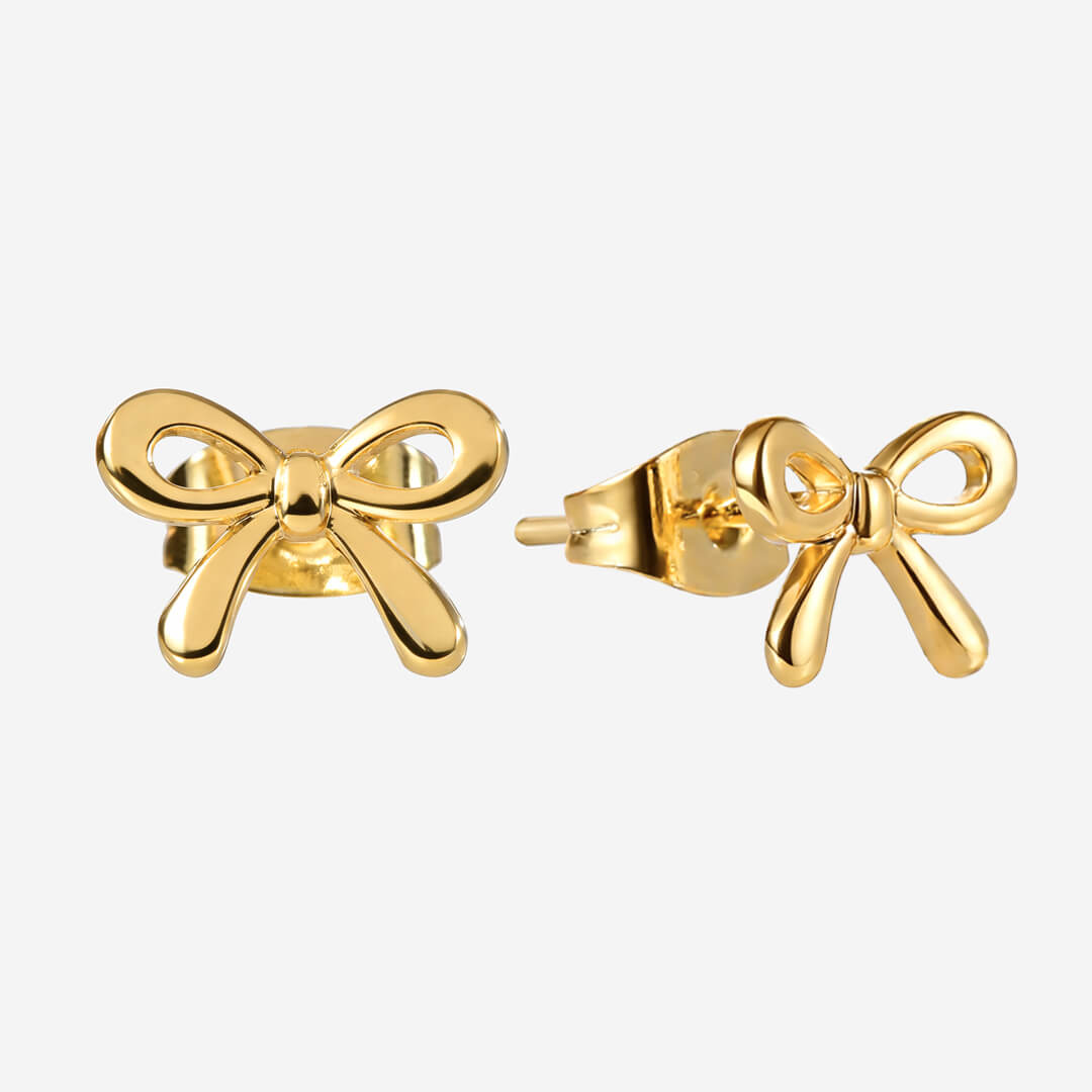 Bella Bow Stud Earrings - Gold