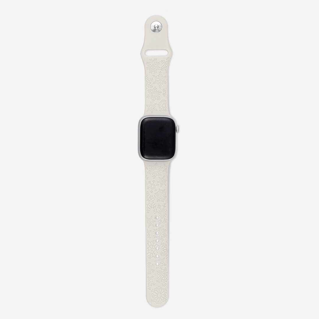 Engraved Silicone Apple Watch Band - Snowflake 