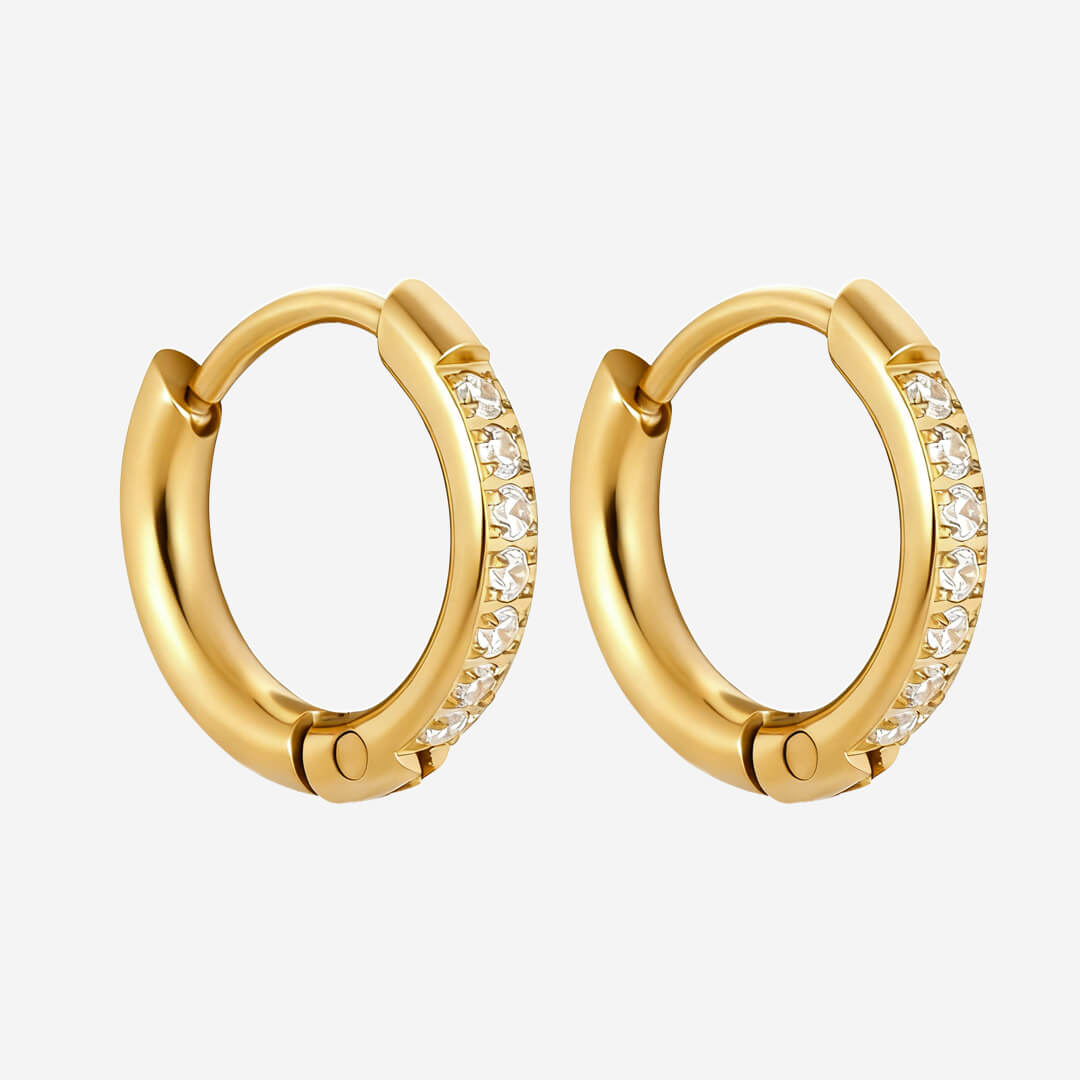 Giselle Crystal Huggie Earrings - Gold