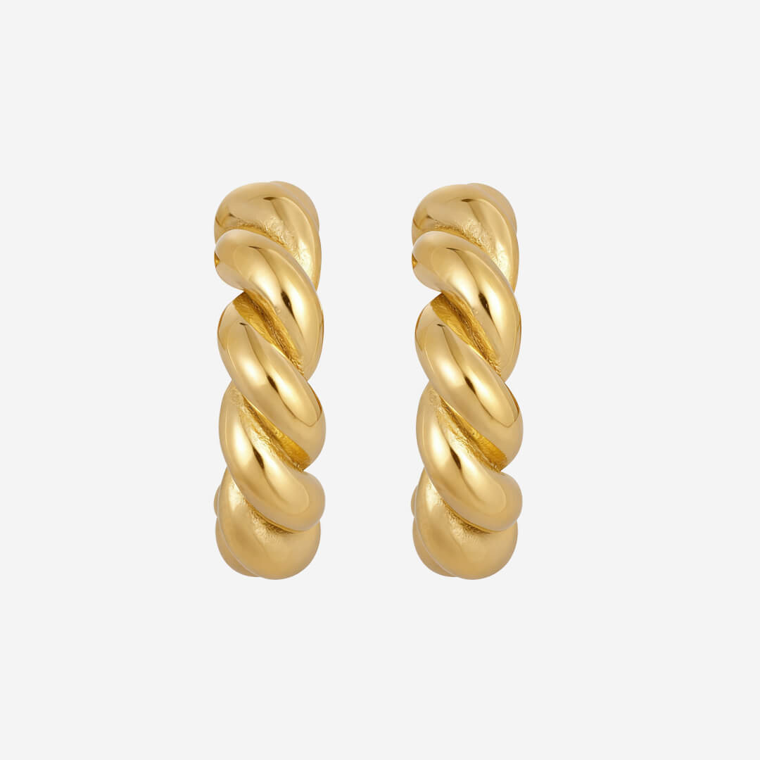 Imogen Twist Hoop Earrings - Gold