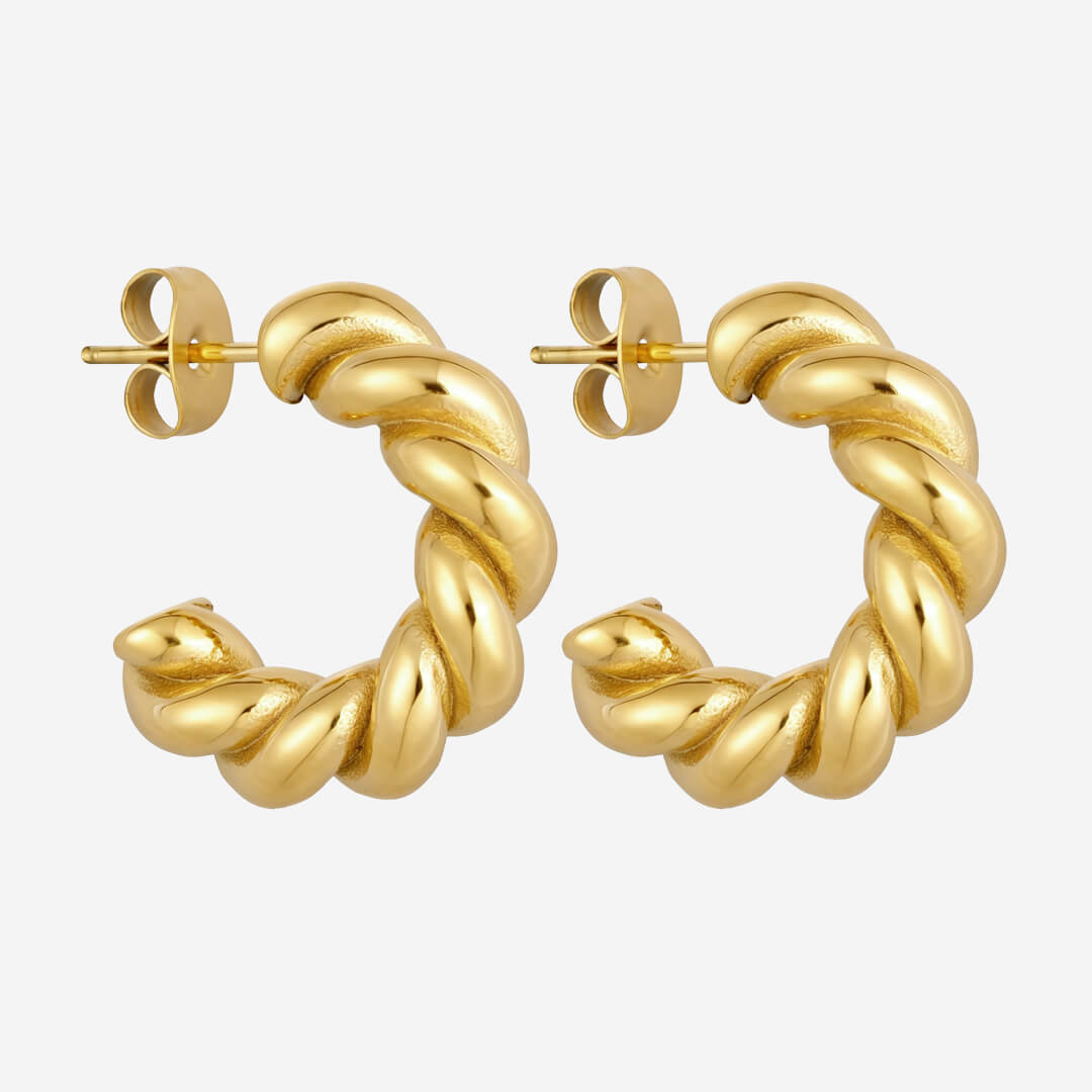 Imogen Twist Hoop Earrings - Gold
