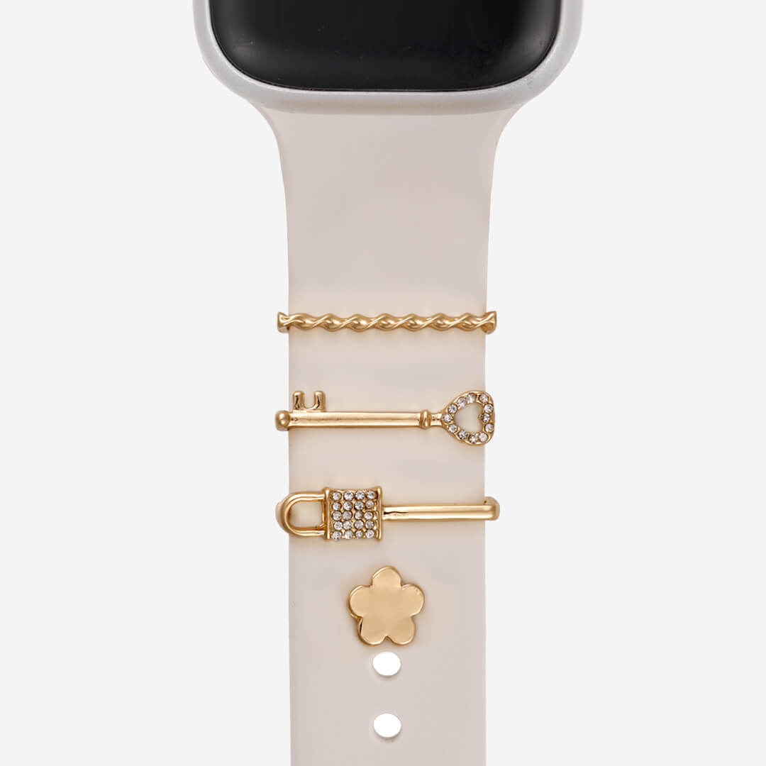 Lock & Key Apple Watch Charm Set - Gold 