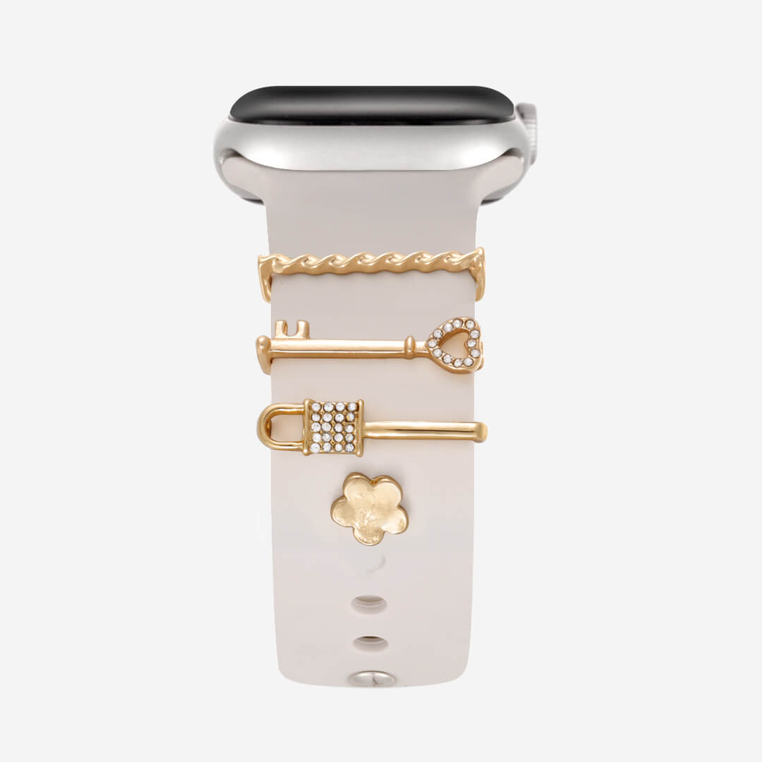 Lock & Key Apple Watch Charm Set - Gold