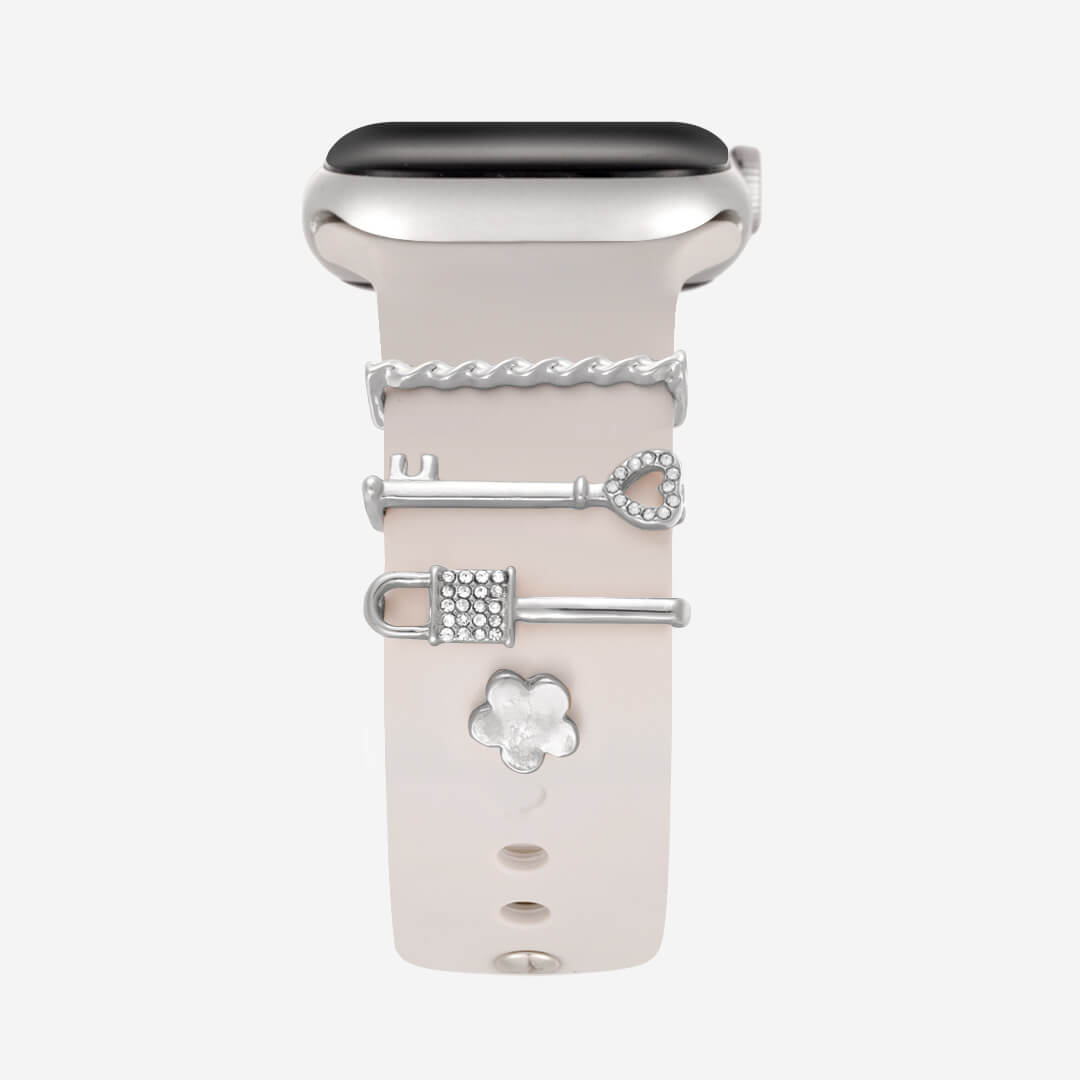 Lock & Key Apple Watch Charm Set - Silver