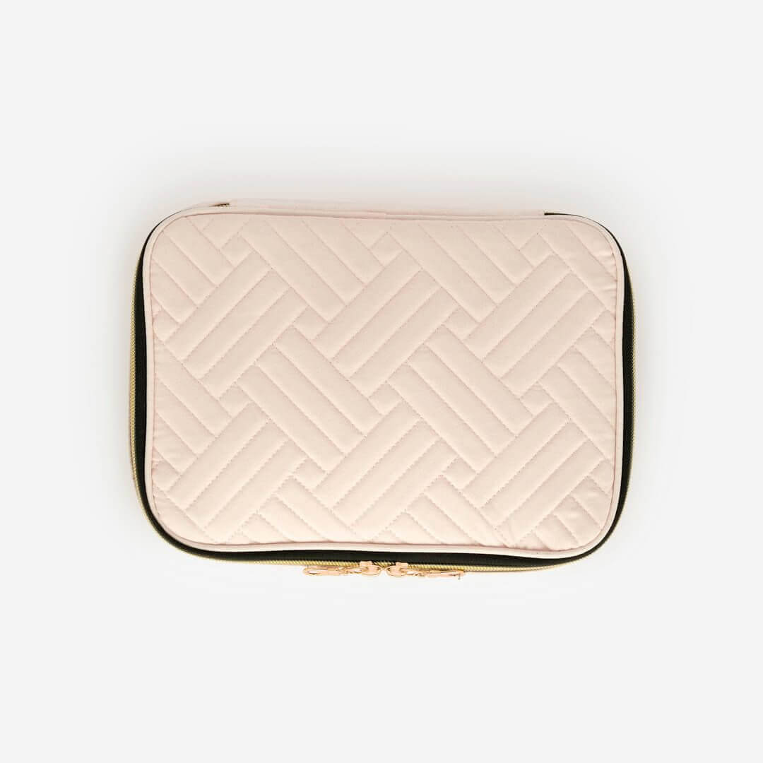 quilted storage case blush 
