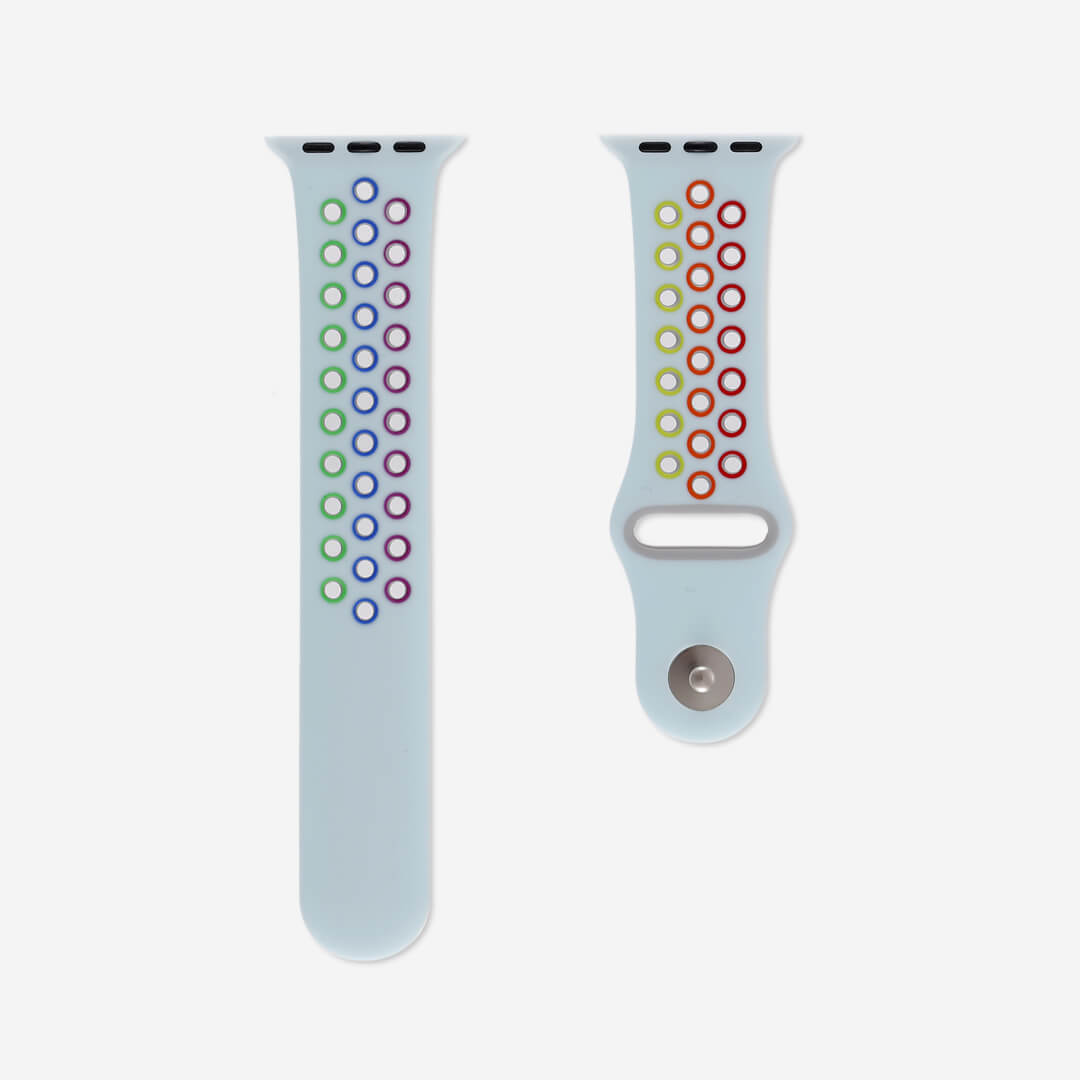 Silicone Sports Apple Watch Band - Aqua/Pride