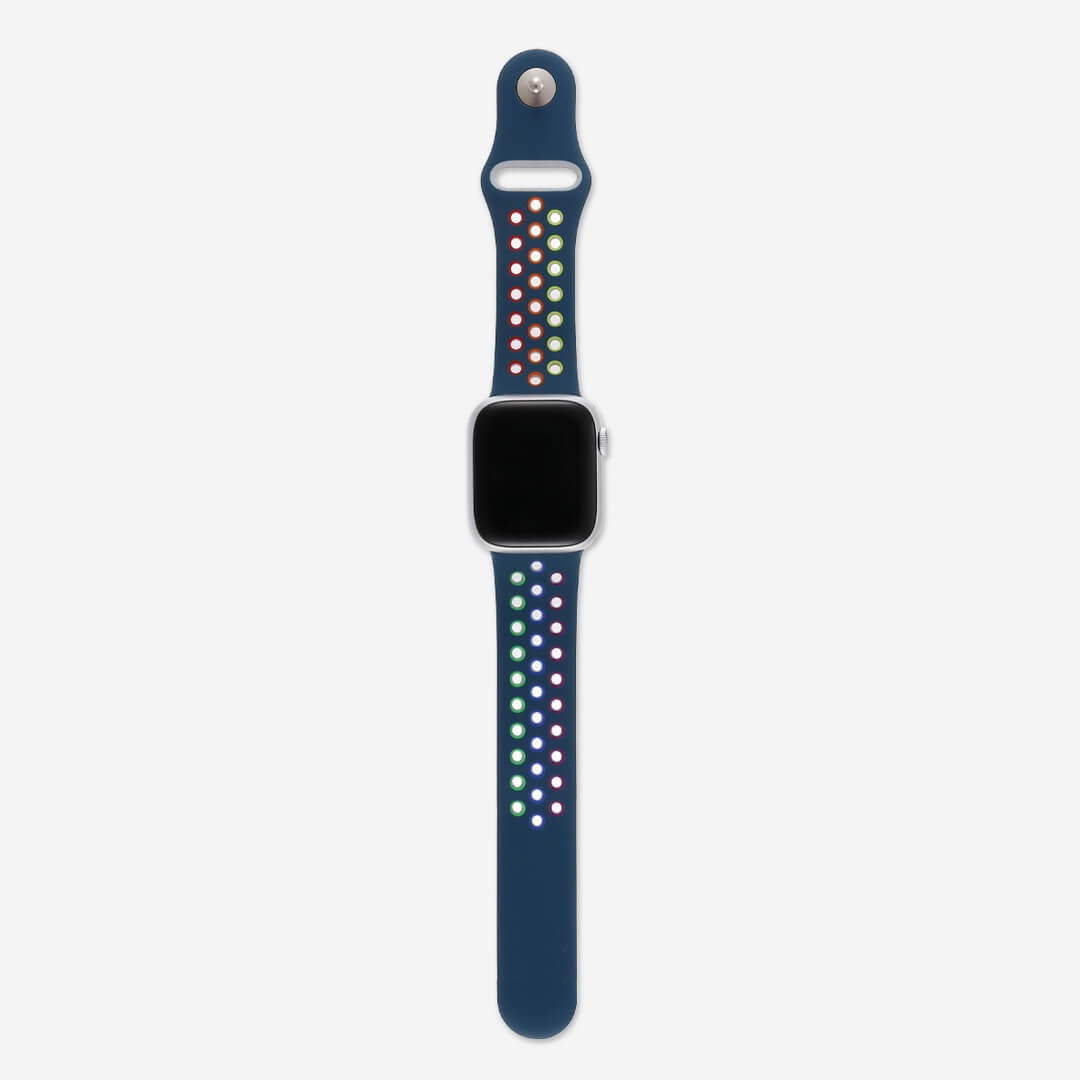 Silicone Sports Apple Watch Band - Slate/Pride