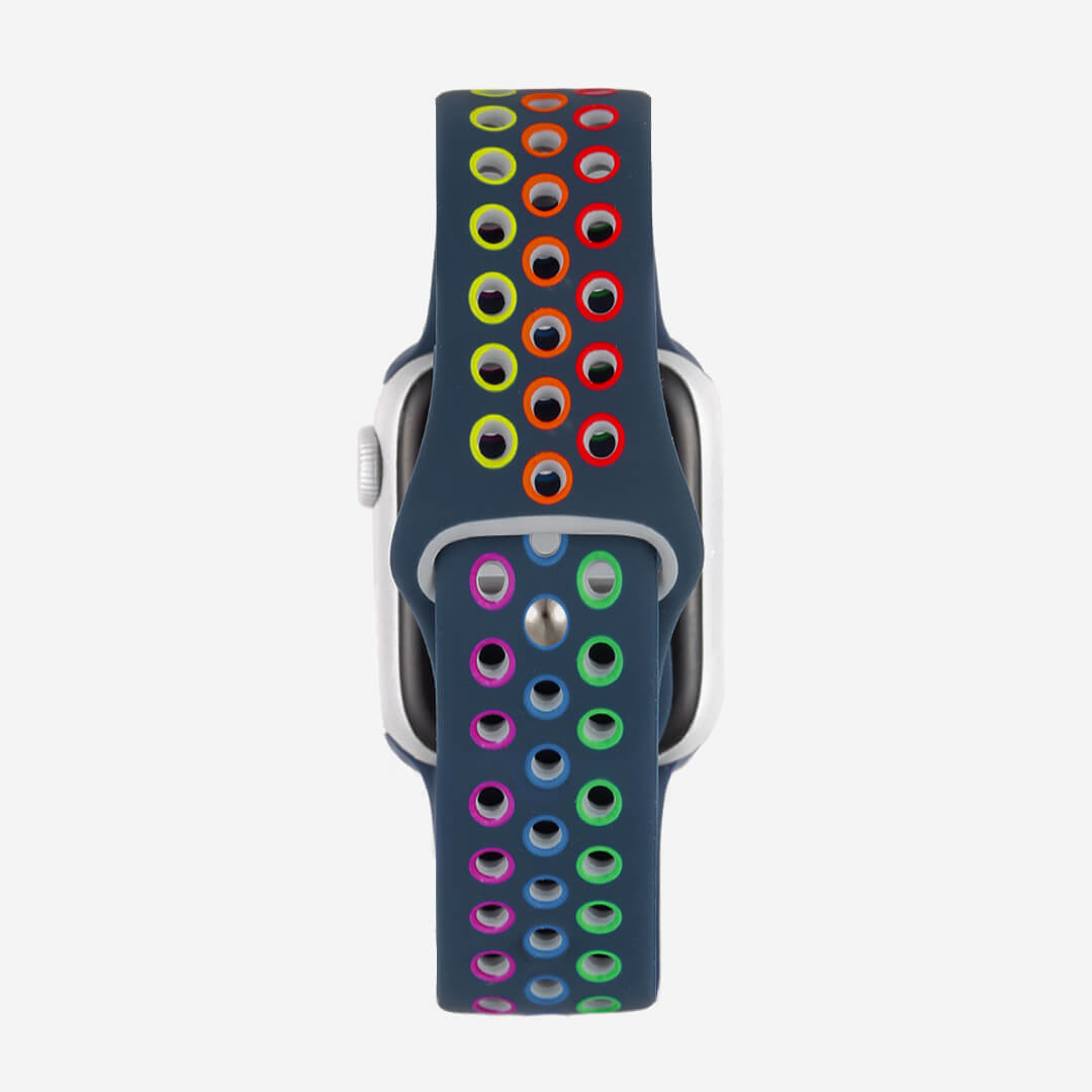 Silicone Sports Apple Watch Band - Slate/Pride