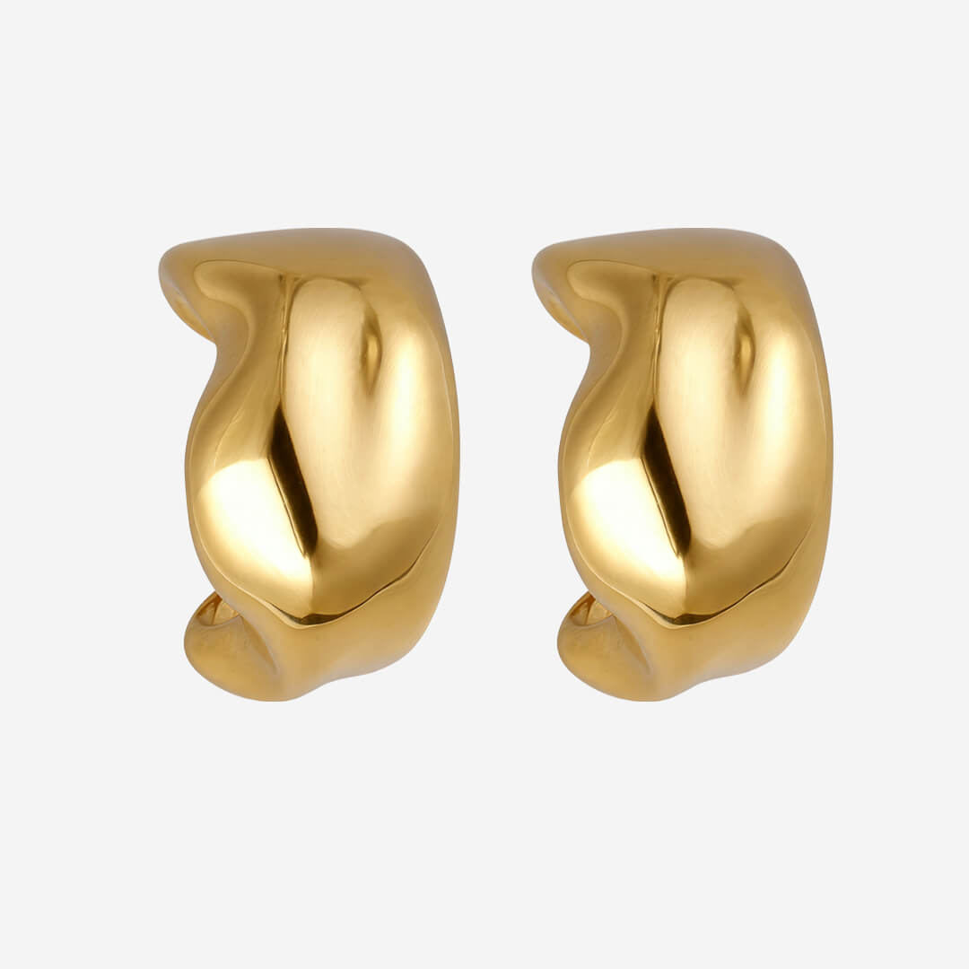 Zoe Molten Hoop Earrings - Gold