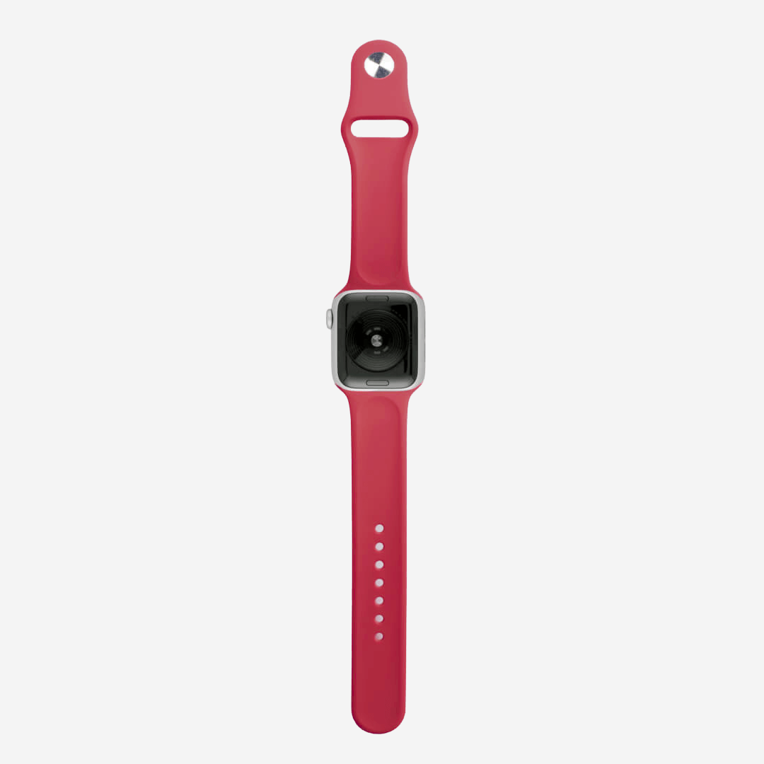 Classic Silicone Apple Watch Band - Rose Red
