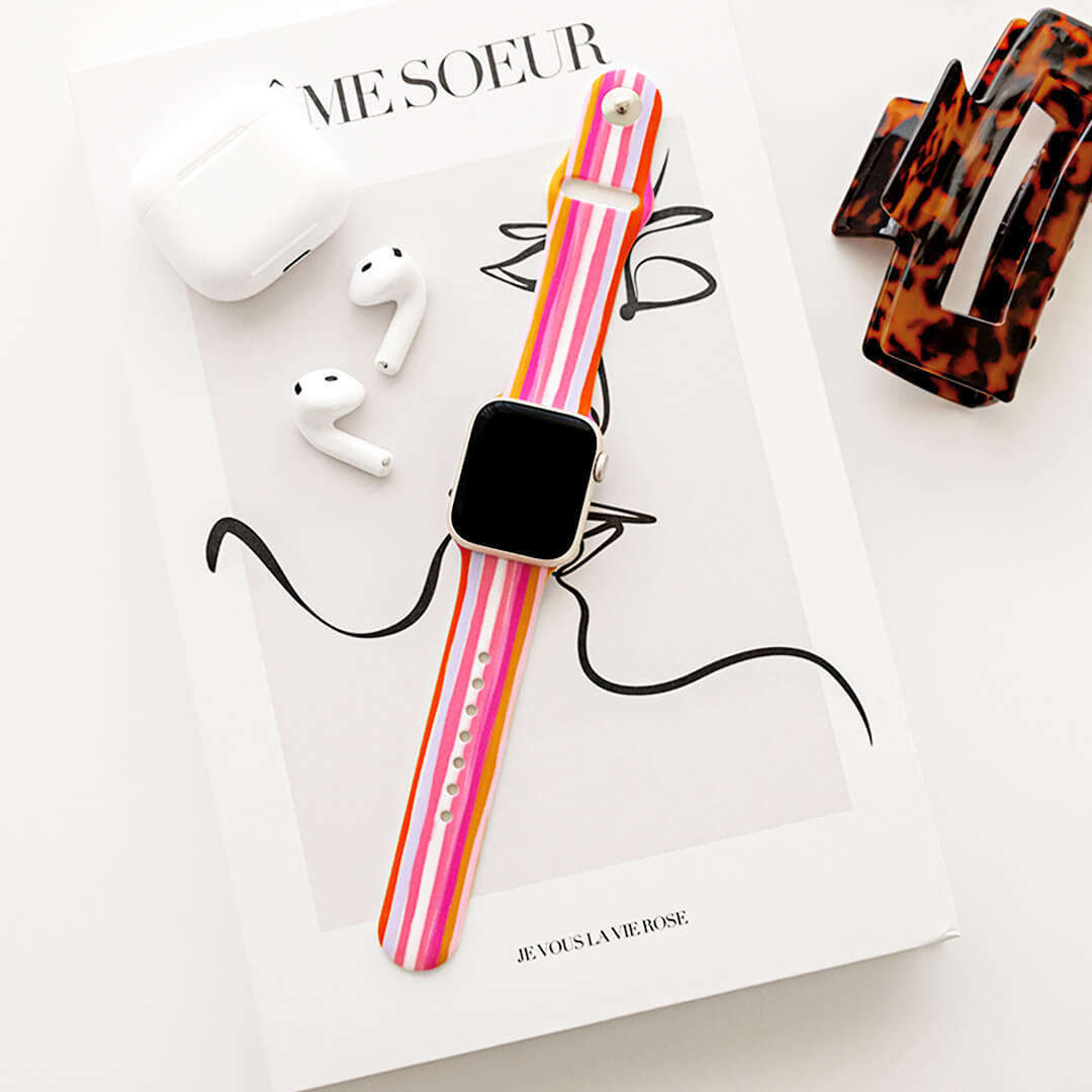 Classic Silicone Apple Watch Band - Gelato Stripe