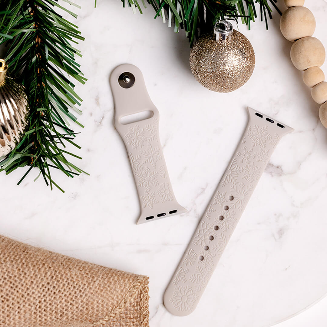 Engraved Silicone Apple Watch Band - Snowflake