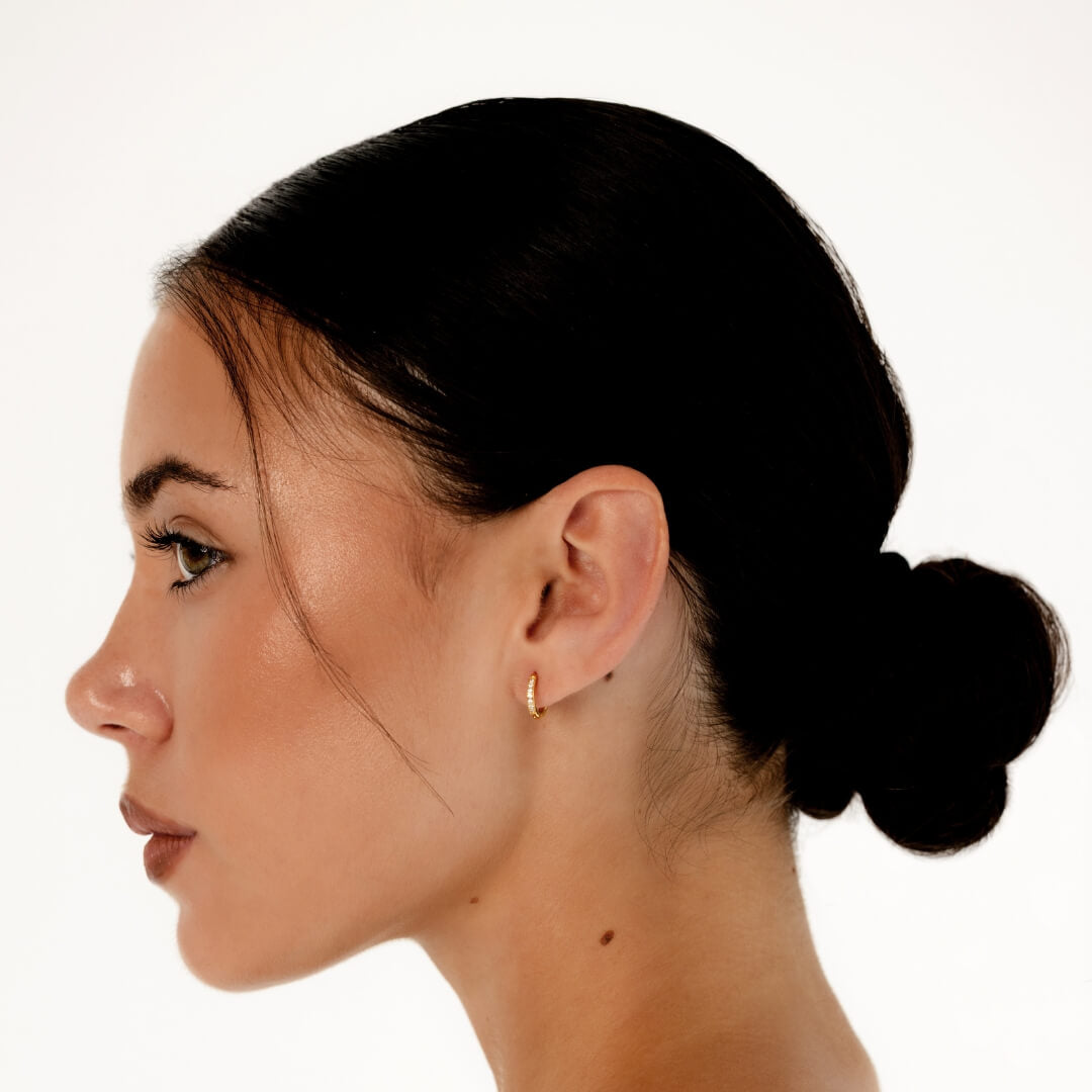 Giselle Crystal Huggie Earrings - Gold