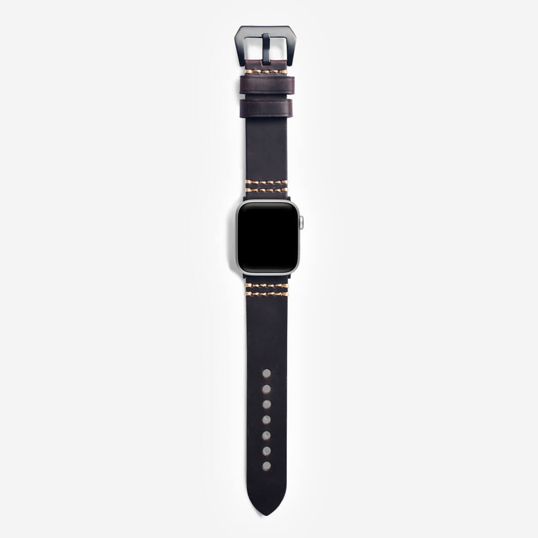 Italian Vintage Leather Apple Watch Band - Rust