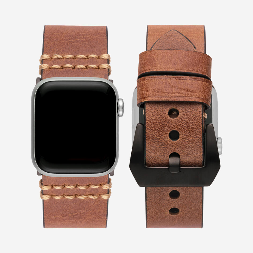 Italian Vintage Leather Apple Watch Band - Nutmeg