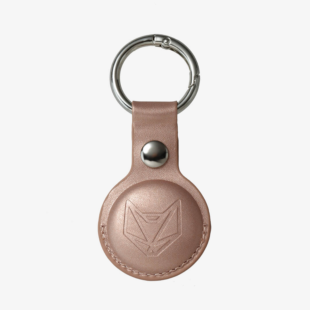 Leather AirTag Case - Rose Gold