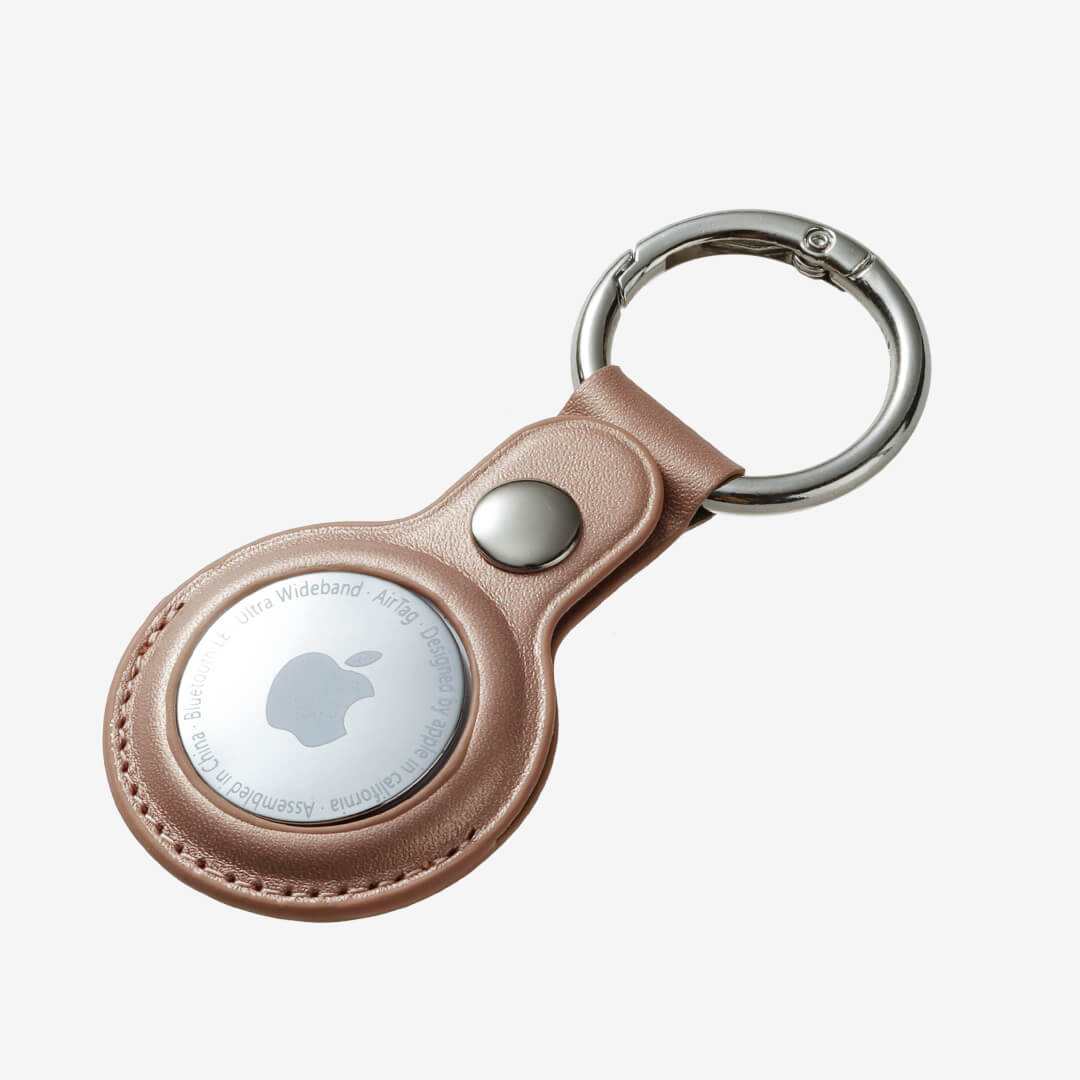 Leather AirTag Case - Rose Gold