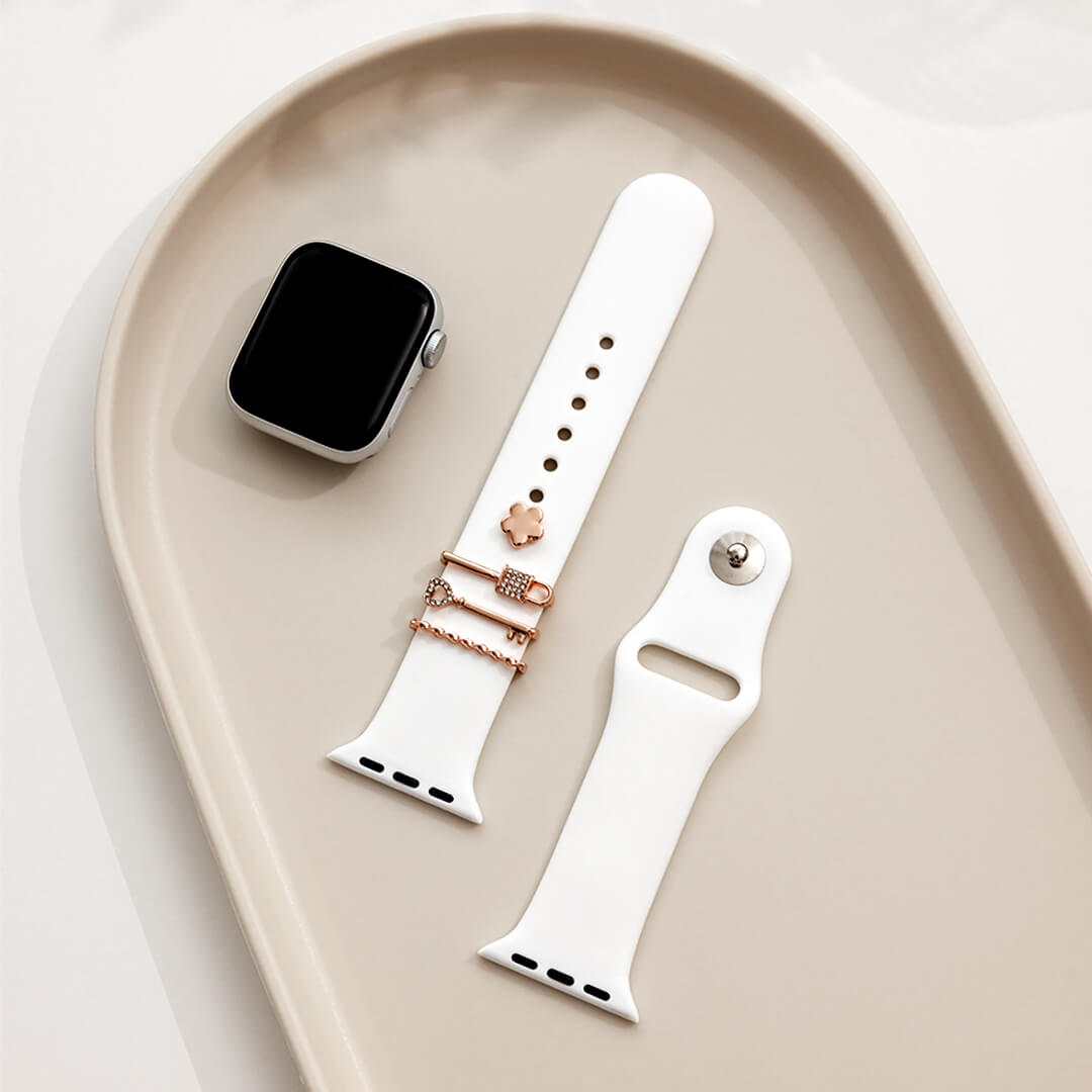 Lock & Key Apple Watch Bar & Charm Set - Rose Gold - Styled