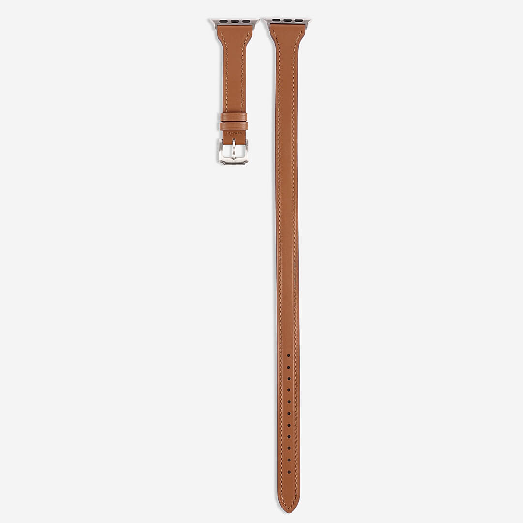 London Double Tour Leather Apple Watch Band - Cinnamon