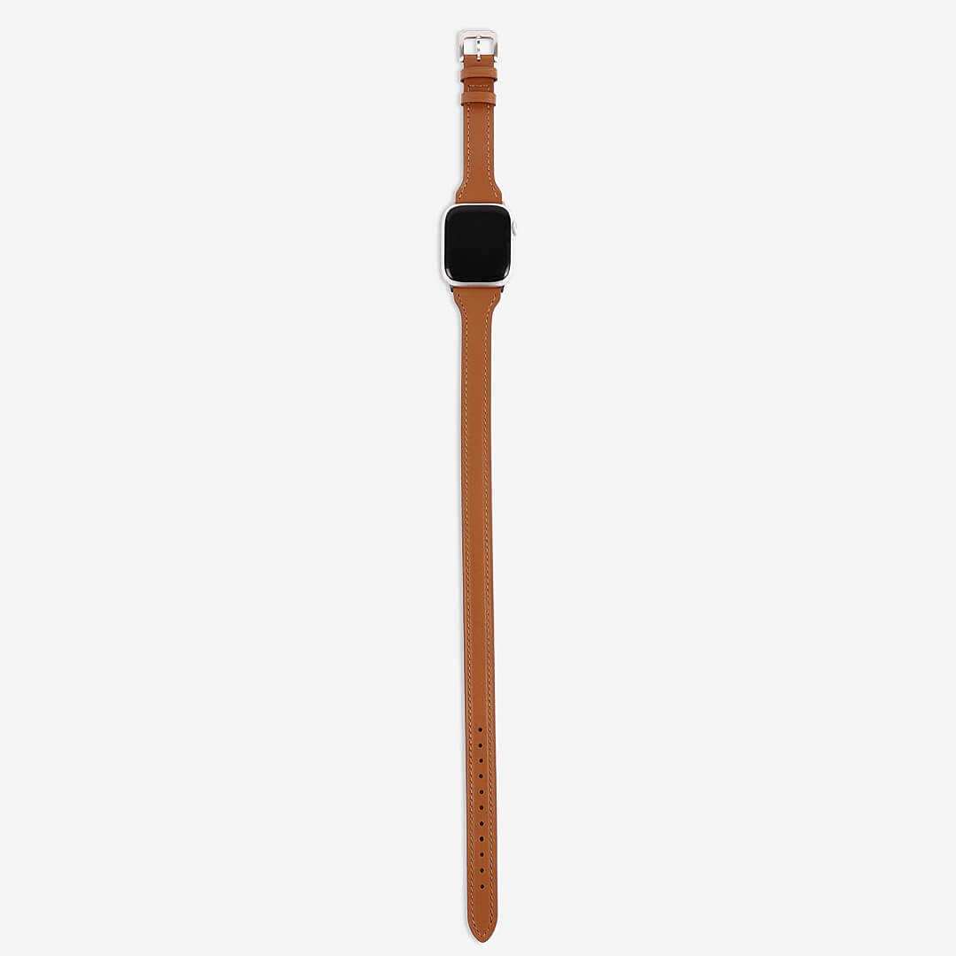 London Double Tour Leather Apple Watch Band - Cinnamon