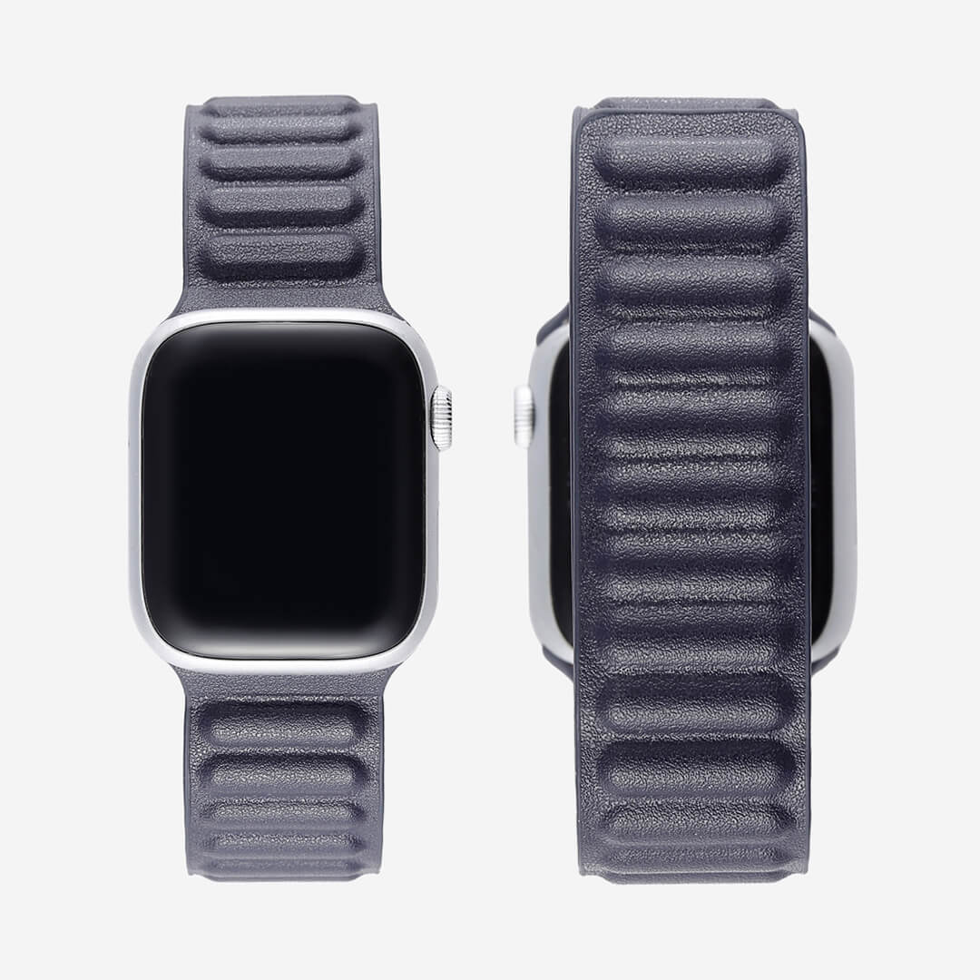 Apple store Watch Band - Midnight Leather Link - 45mm S/M