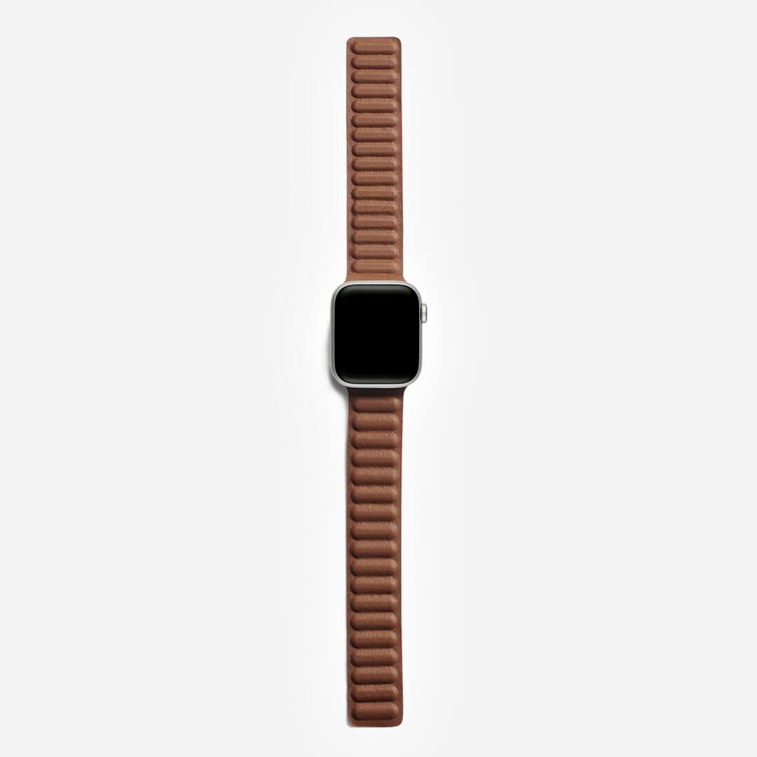 Magnetic Link Apple Watch Band - Saddle Brown