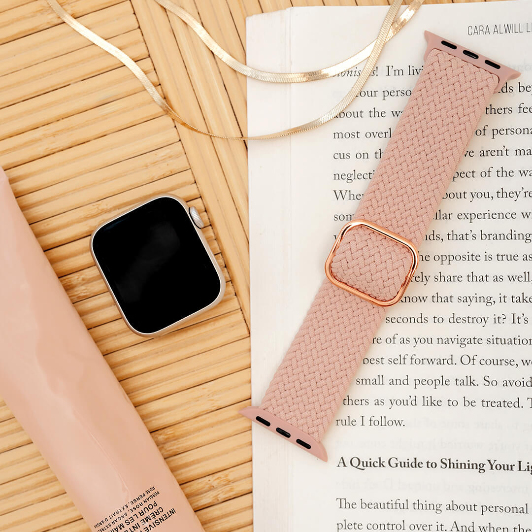 Maui Braided Loop Apple Watch Band - Pink / Rose Gold