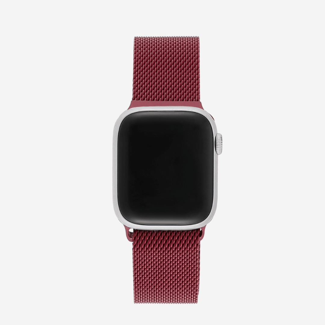 Milanese Loop Apple Watch Band In Rose Red The Salty Fox