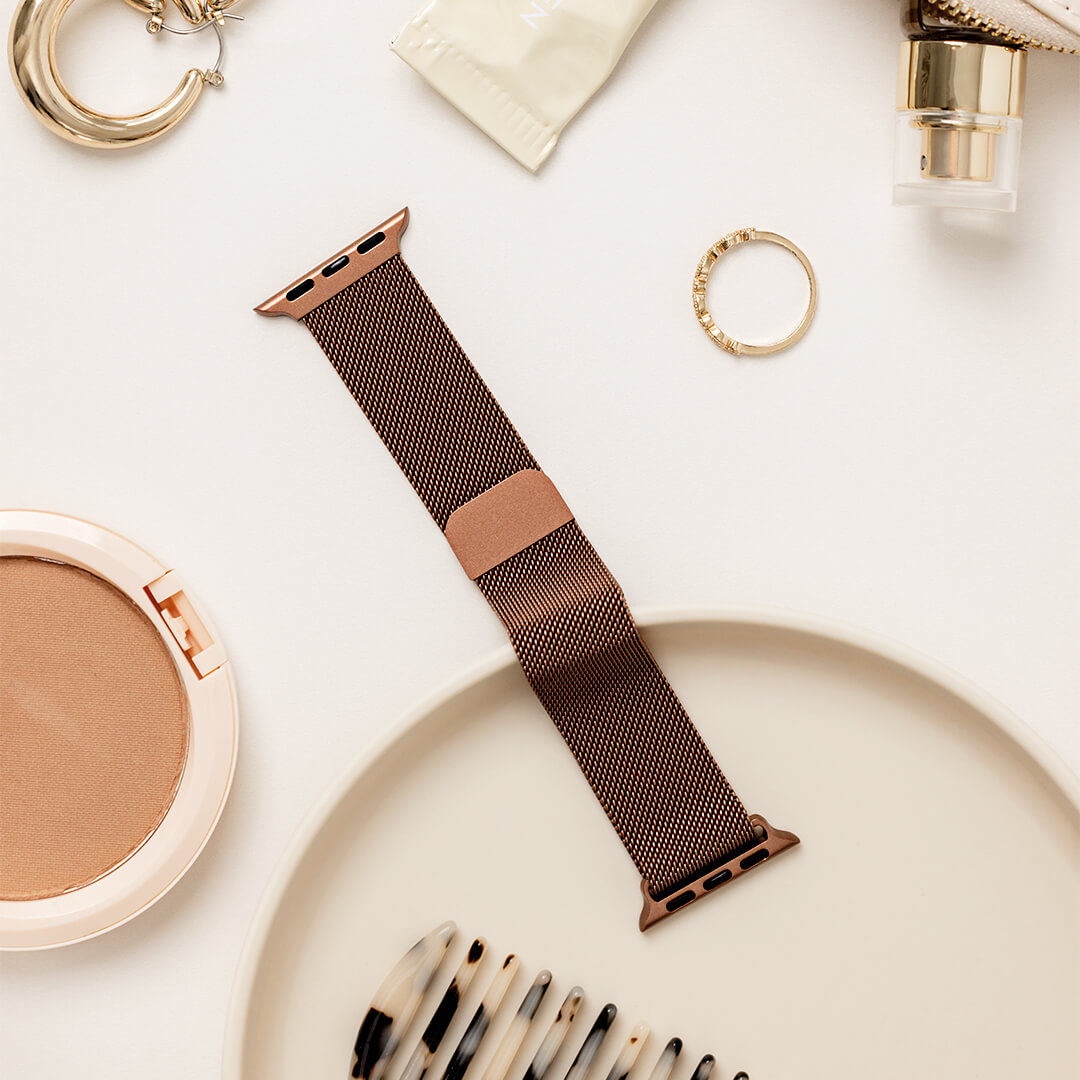 Milanese Loop Apple Watch Band - Bronze - Styled
