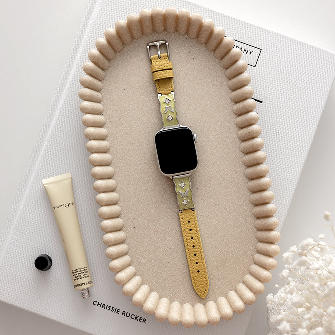 Osaka Leather Apple Watch Band - Lemon