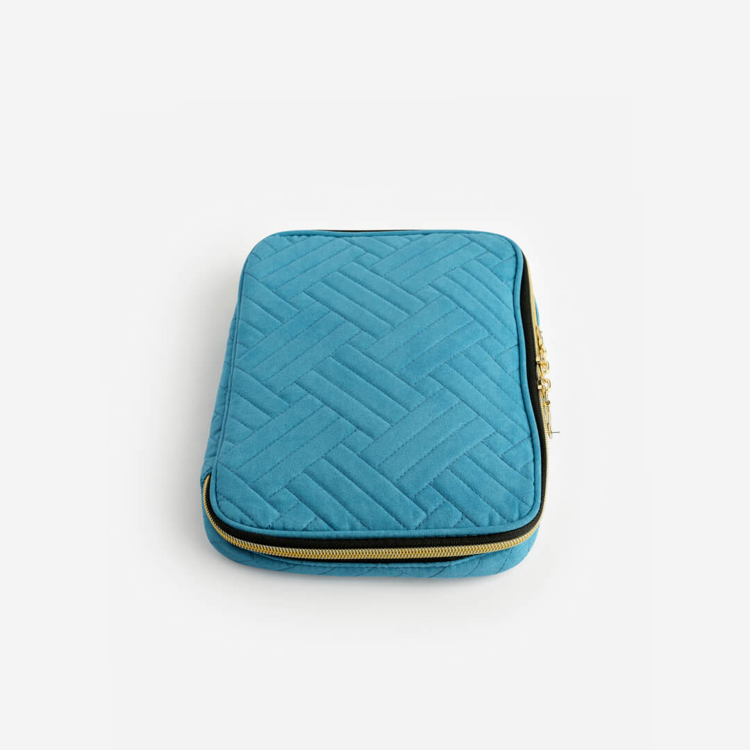 Quilted Apple Watch Band Storage Case - Teal