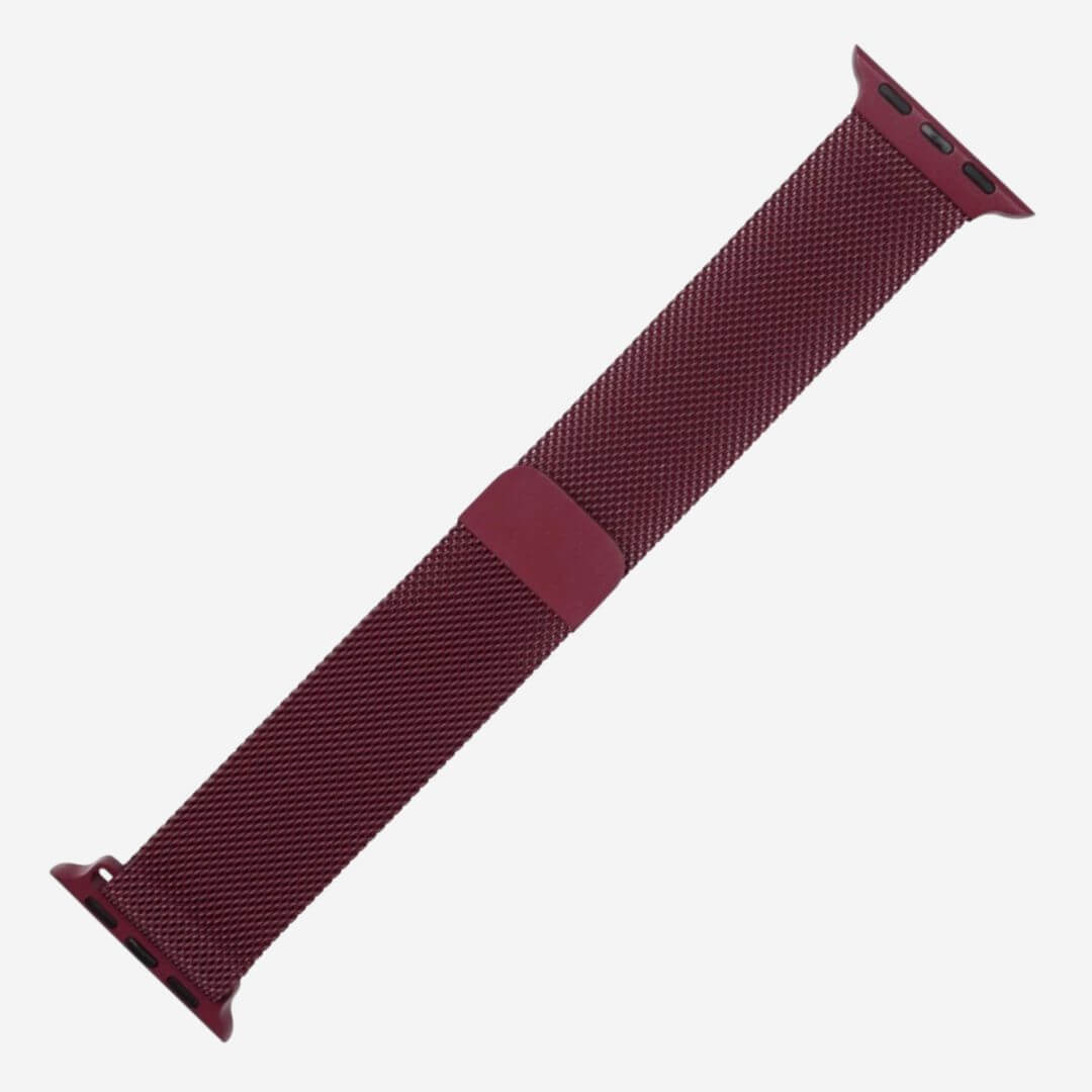 Milanese Loop Apple Watch Band - Rose Red