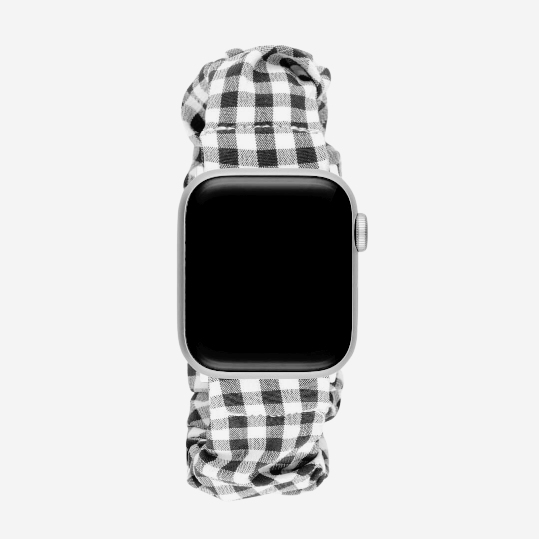 Scrunchie Apple Watch Band - Black Gingham