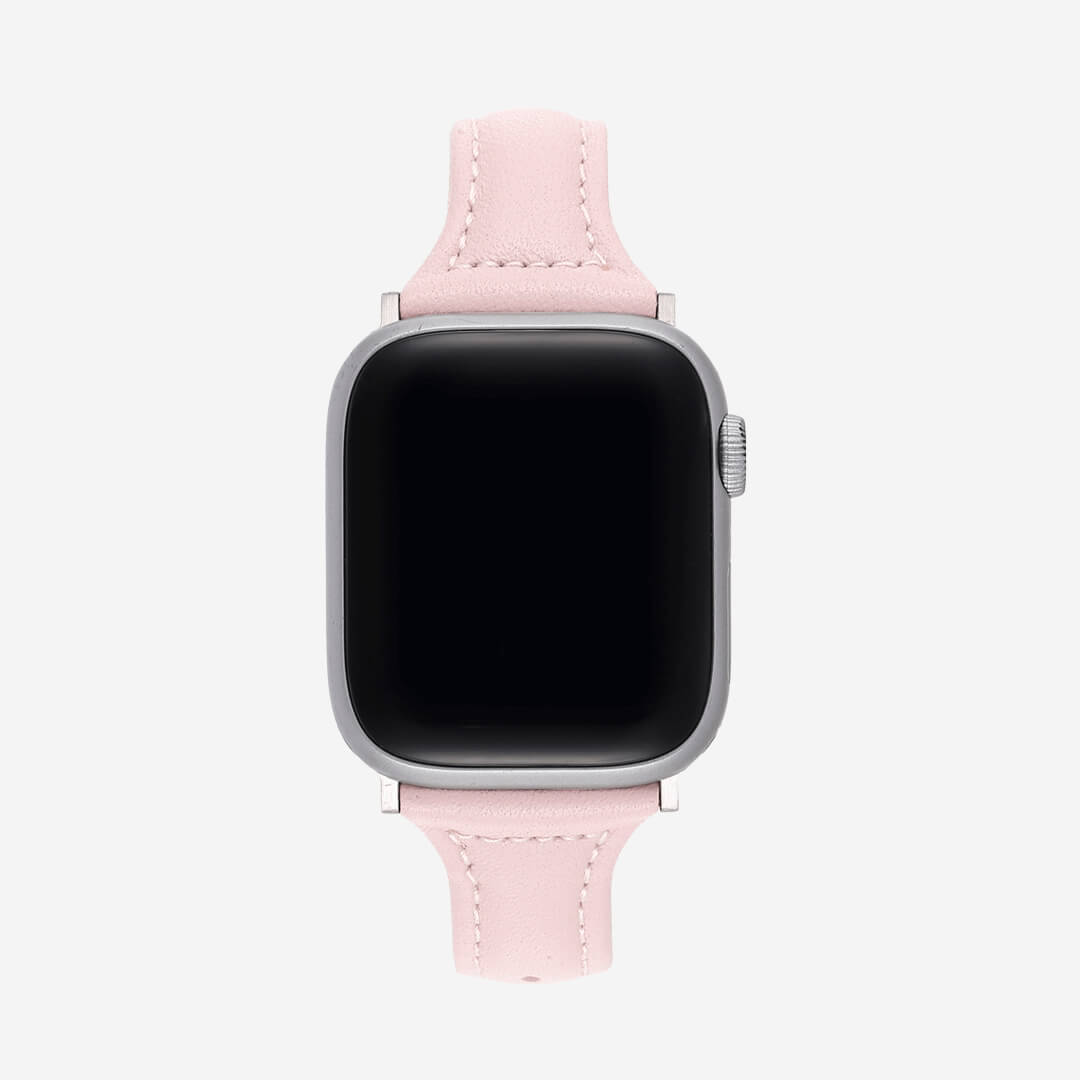 Slim Leather Apple Watch Band - Blush
